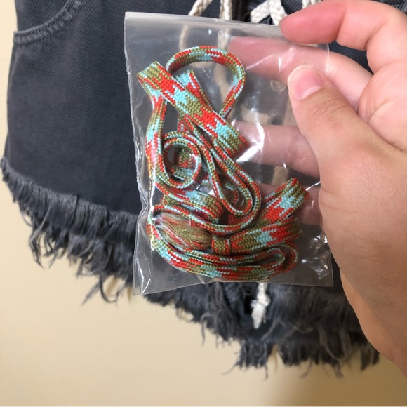 Free people we the free becket slouchy cutoff frayed hem shorts lace up - Picture 9 of 9